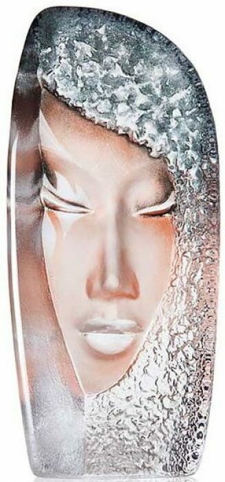 Sculpture "Mask of the Mystic", blue/gray