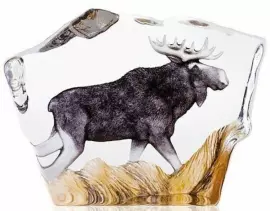 Скульптура из хрусталя "Лось" малая, коричневая