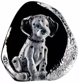 Скульптура из прозрачного хрусталя "Долматинец (щенок)"