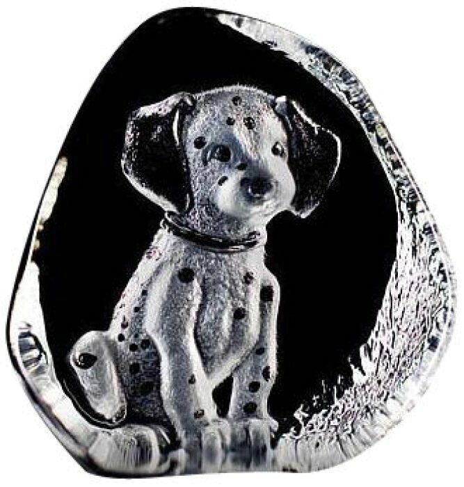Transparent crystal sculpture "Dolmatian (puppy)"