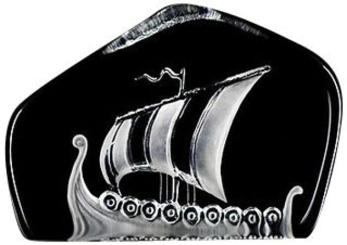 Transparent crystal sculpture "Viking Ship"
