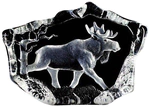 Sculpture "Moose" made of transparent crystal