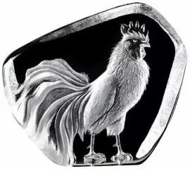 Скульптура из прозрачного хрусталя "Петух"