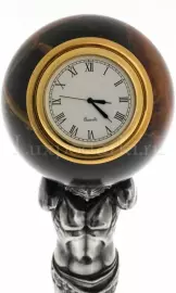 Настольные часы "Атлант" (симберцит, черный нефрит)