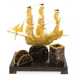 Письменный прибор из янтаря "Каравелла"