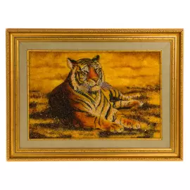 Картина из янтаря "Тигр"