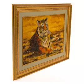 Картина из янтаря "Тигр"