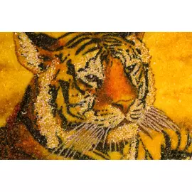 Картина из янтаря "Тигр"