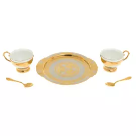 Чайный набор "Цветок" на 2 персоны, Златоуст