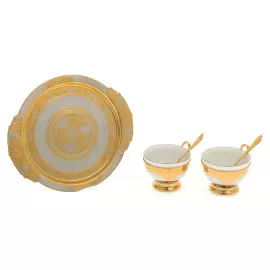 Чайный набор "Цветок" на 2 персоны, Златоуст