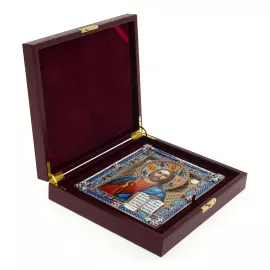 Икона "Спаситель Вседержитель" финифть