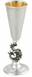 Бокал для шампанского из серебра "Морской конек"