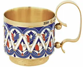 Подстаканник "Тюльпаны" (серебро, эмаль) Подстаканник "Тюльпаны" (серебро, эмаль)