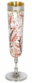 Бокал для шампанского "Цветы" со сканью (серебро, эмаль)