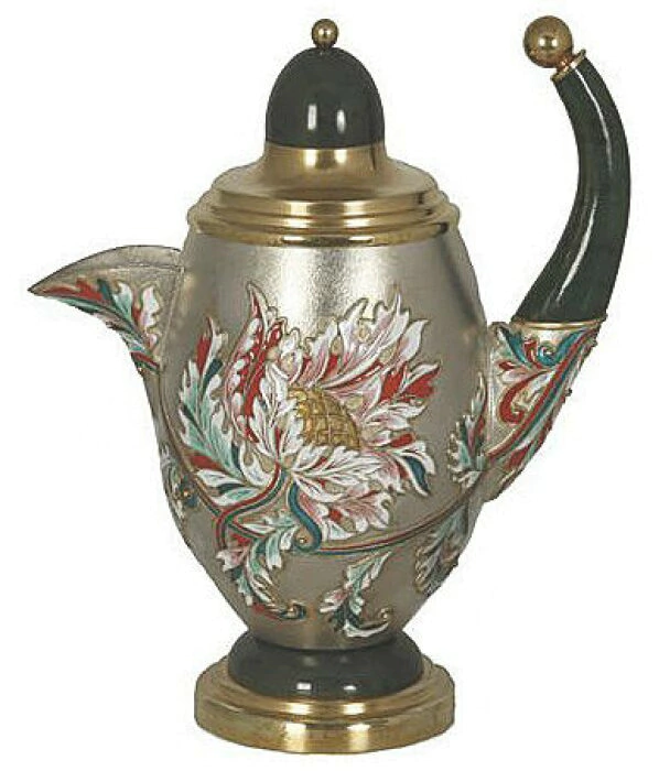 Coffee pot "Aroma of the morning" (silver, enamel)