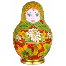 Silver single matryoshka doll "Autumn" (10 cm) Silver single matryoshka doll "Autumn" (10 cm)