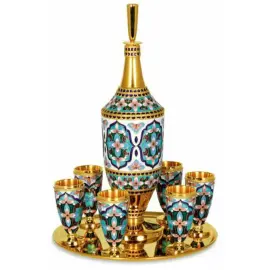 Набор для ликера "Восточный" из серебра, на 6 персон Набор для ликера "Восточный" из серебра, на 6 персон