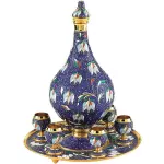 Silver set for liqueur "Flowers" for 6 persons