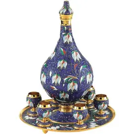 Набор серебряный для ликера "Цветы" на 6 персон Набор серебряный для ликера "Цветы" на 6 персон