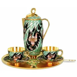 Кофейный набор серебряный "Ирис" на 2 персоны