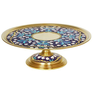 Cake dish "Flowers" (silver, enamel)