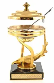 Икорница "Белуга" на змеевике, Златоуст Икорница "Белуга" на змеевике, Златоуст