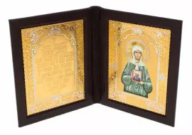 Folding icon in leather "St. Matrona" Chrysostom