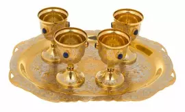 Водочный набор на 4 персоны с лазуритом "Чарка" Златоуст