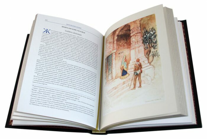 Книга в кожаном переплете "Японские и бенгальские сказки"