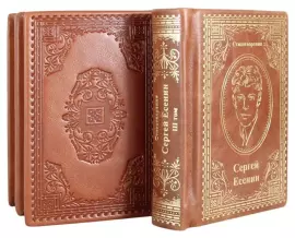 Книги в кожаном переплете "Стихотворения. Сергей Есенин" 3 тома