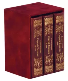 Книги в кожаном переплете "Стихотворения. Сергей Есенин" 3 тома