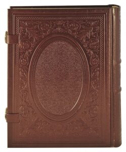 The leather-bound book "The Bible" with a finish, with locks