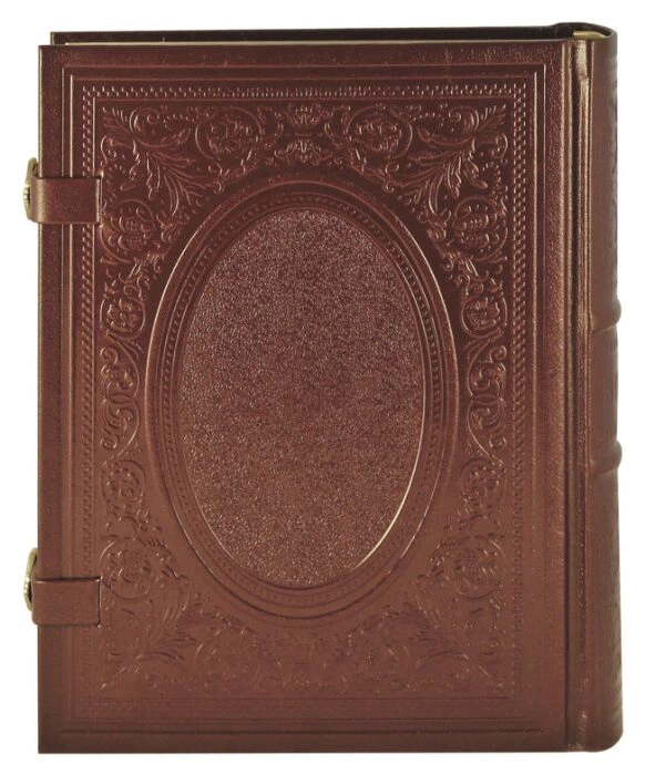 The leather-bound book "The Bible" with a finish, with locks