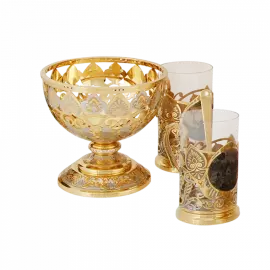 Чайный набор с самоваром "Сказка" на 6 персон, Златоуст