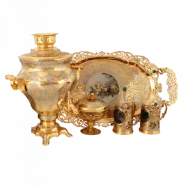 Чайный набор с самоваром "Сказка" на 6 персон, Златоуст