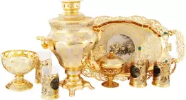 Чайный набор с самоваром "Сказка" на 6 персон, Златоуст