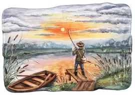 Подарочный набор с книгой и плакеткой "Русская рыбалка"