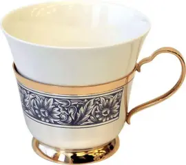 Чайная чашка из серебра "Астры"