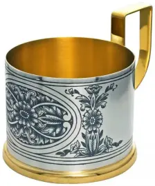 Подстаканник из серебра "Цветы" Подстаканник из серебра "Цветы"