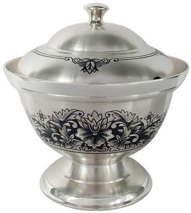 Silver sugar bowl with lid