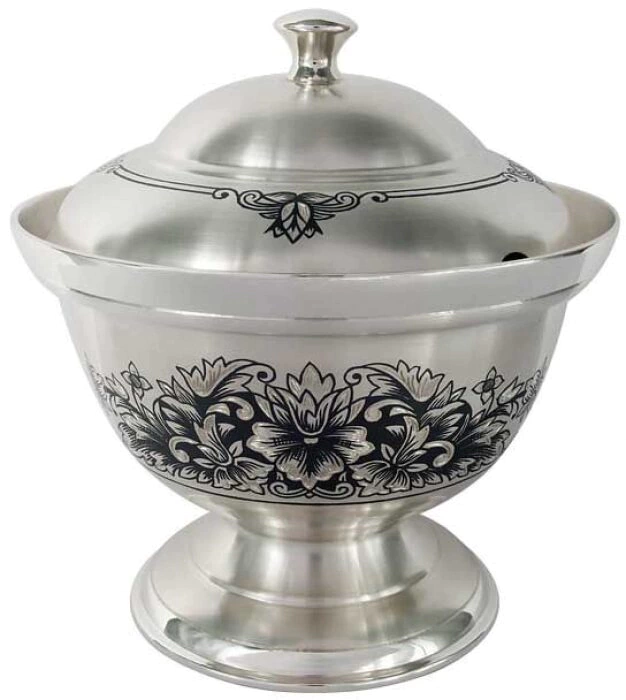 Silver sugar bowl with lid