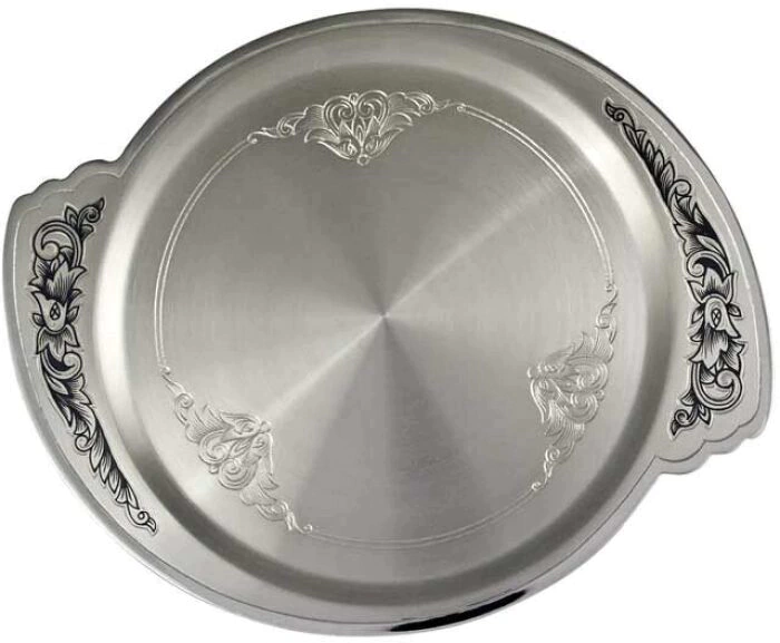 The plate is silver