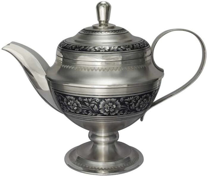 Silver teapot "Flowers"