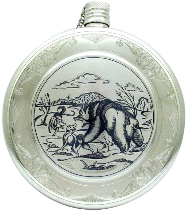 Silver flask "Fight"