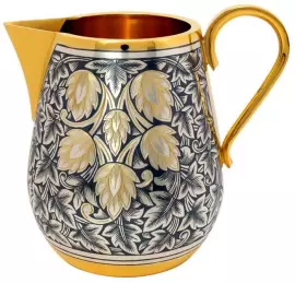 Молочник серебряный с золочением "Хмель"