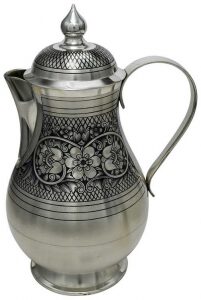 Кофейник из серебра "Цветы"