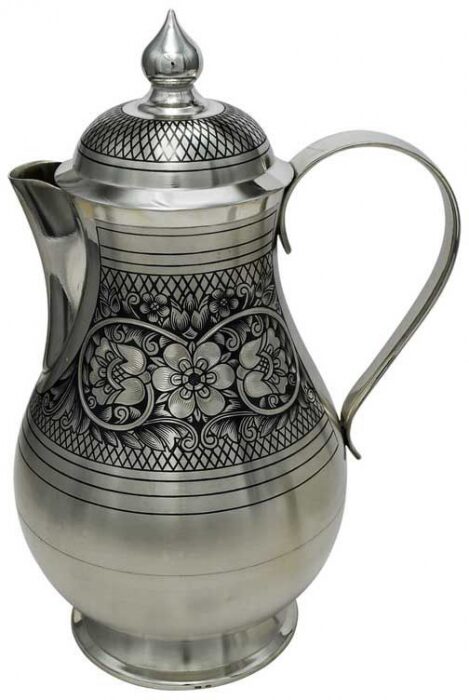 Кофейник из серебра "Цветы"