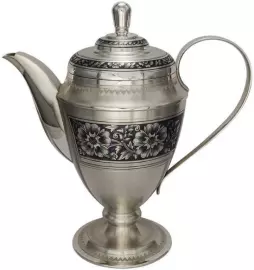 Кофейник из серебра "Васильки"