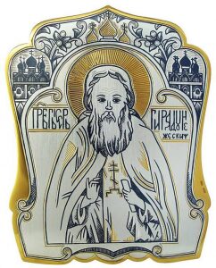 Серебряная икона "Сергий Радонежский"