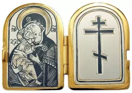 Икона-складень серебряная "Владимирская"